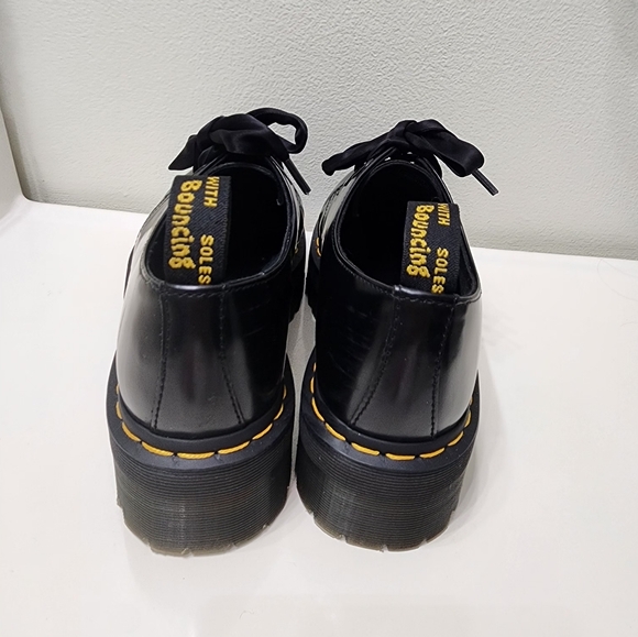 Dr. Martens Holly Women Leather Platform Shoes. Size 8. Satin Ribbon Laces. NWOT - Picture 5 of 12